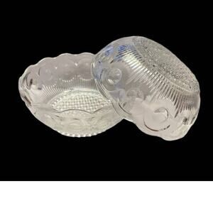 Vintage, Antique US Glass Co., Manhatten,1900s, Small Round Berry Bowls (2)